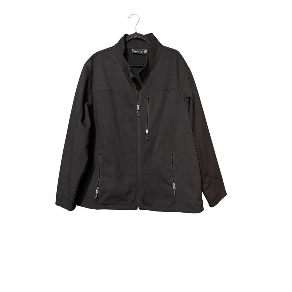 Swiss Tech Softshell Jacket Black Full Zip Lightweight 2XL 2XG